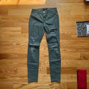 Olive green skinny jeans